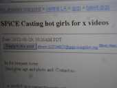 The creep is not a real adult film producer... craigslist ad is a fake!